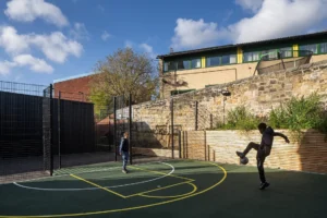 Contemporary architecture of the Lighthouse Project standing alongside historic surroundings in Newcastle.