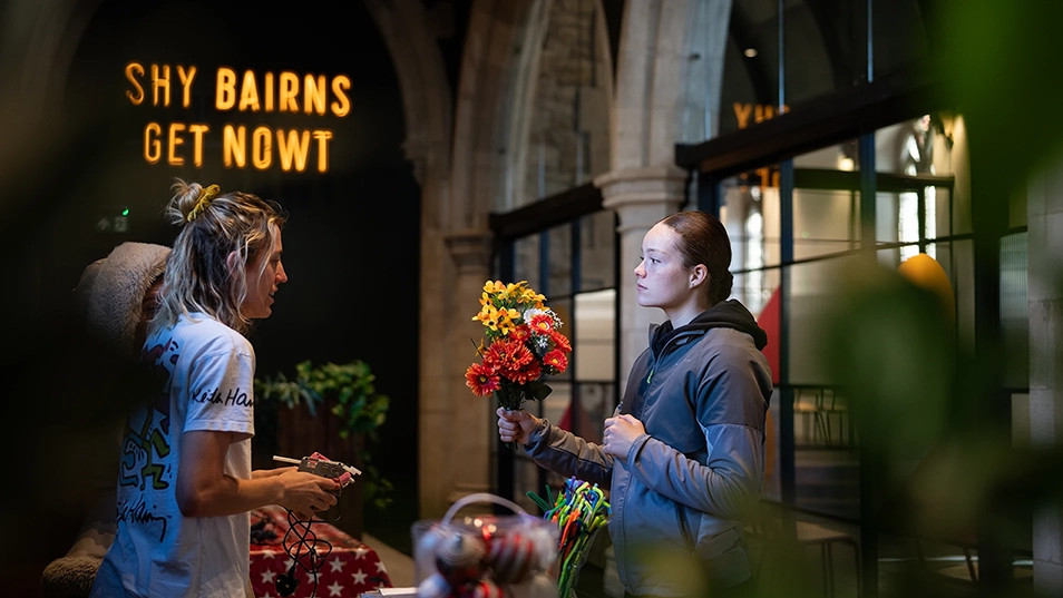 Children using modern activity and learning areas within the historic church conversion in Newcastle.