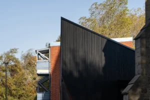 Contemporary architecture of the Lighthouse Project standing alongside historic surroundings in Newcastle.