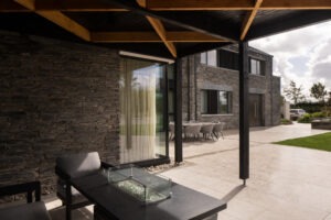 Contemporary rural home in Dungannon with clean lines and warm materials — Nest Architects design captured through architectural photography.