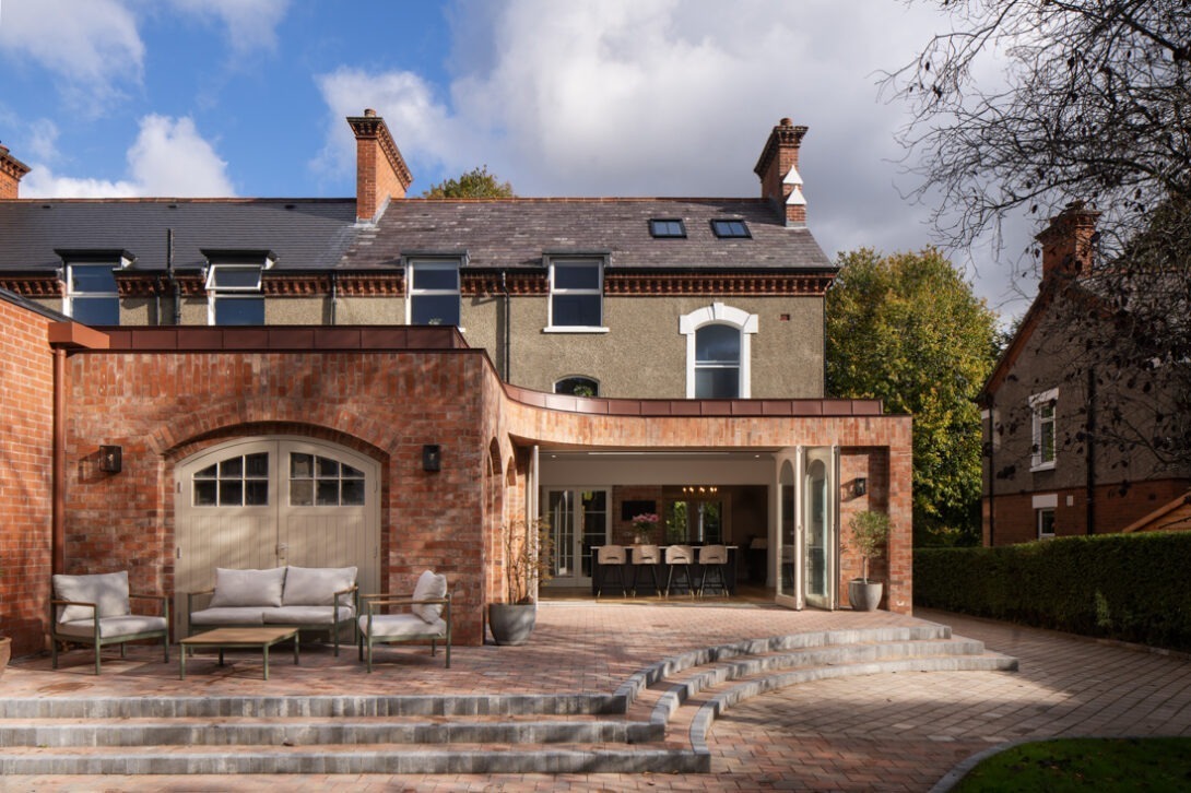 Traditional Belfast house renovated by Nest Architects with contemporary rear extension — architectural photography by UK architectural photographer.