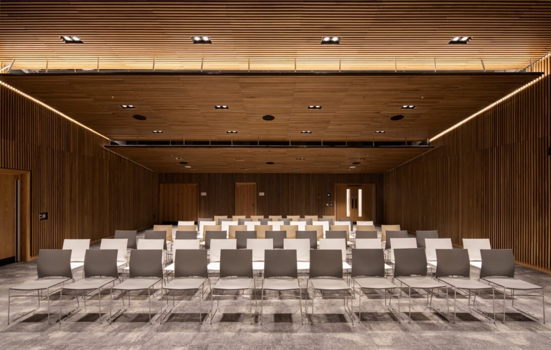 Bright and spacious office interior at AMIC designed to support innovation and research.