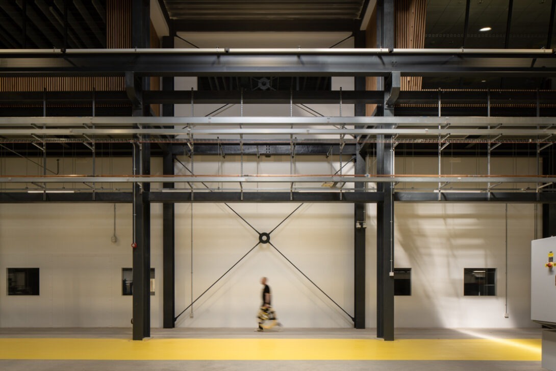 Interior workspace at AMIC designed to foster innovation, collaboration and advanced engineering.