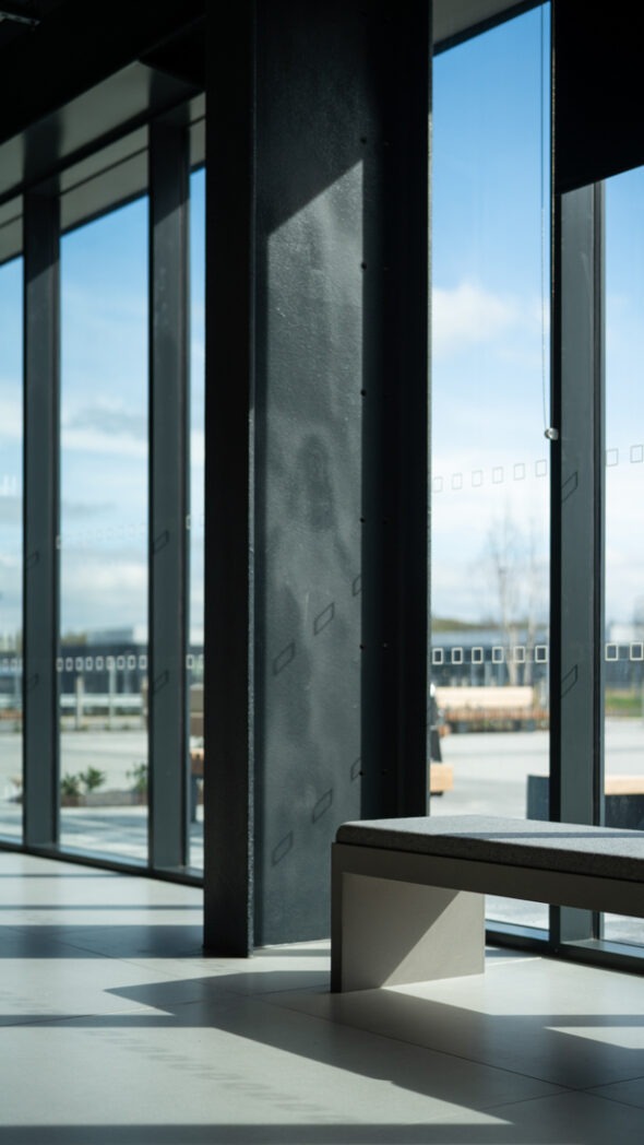 Open office environment at AMIC designed to encourage collaboration between industry and academia.