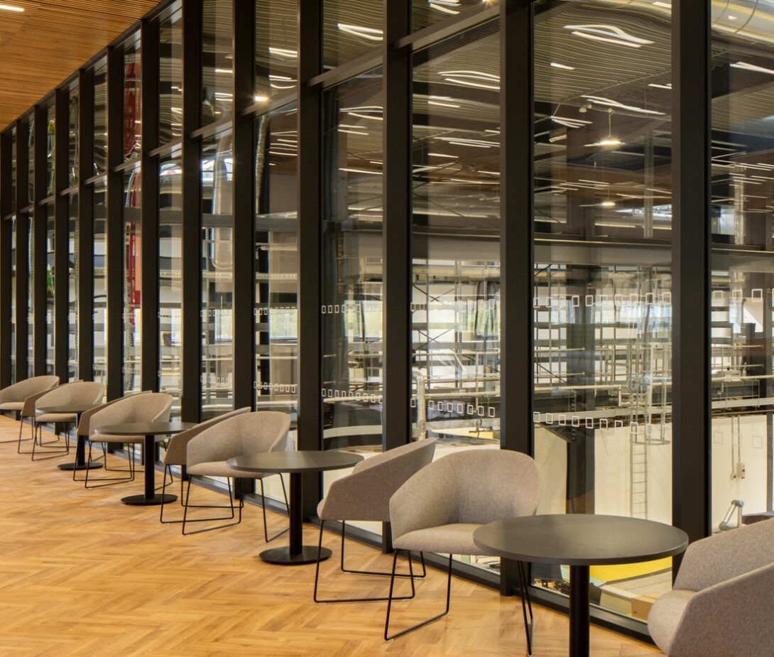 Spacious research and manufacturing environment within the AMIC Factory of the Future.